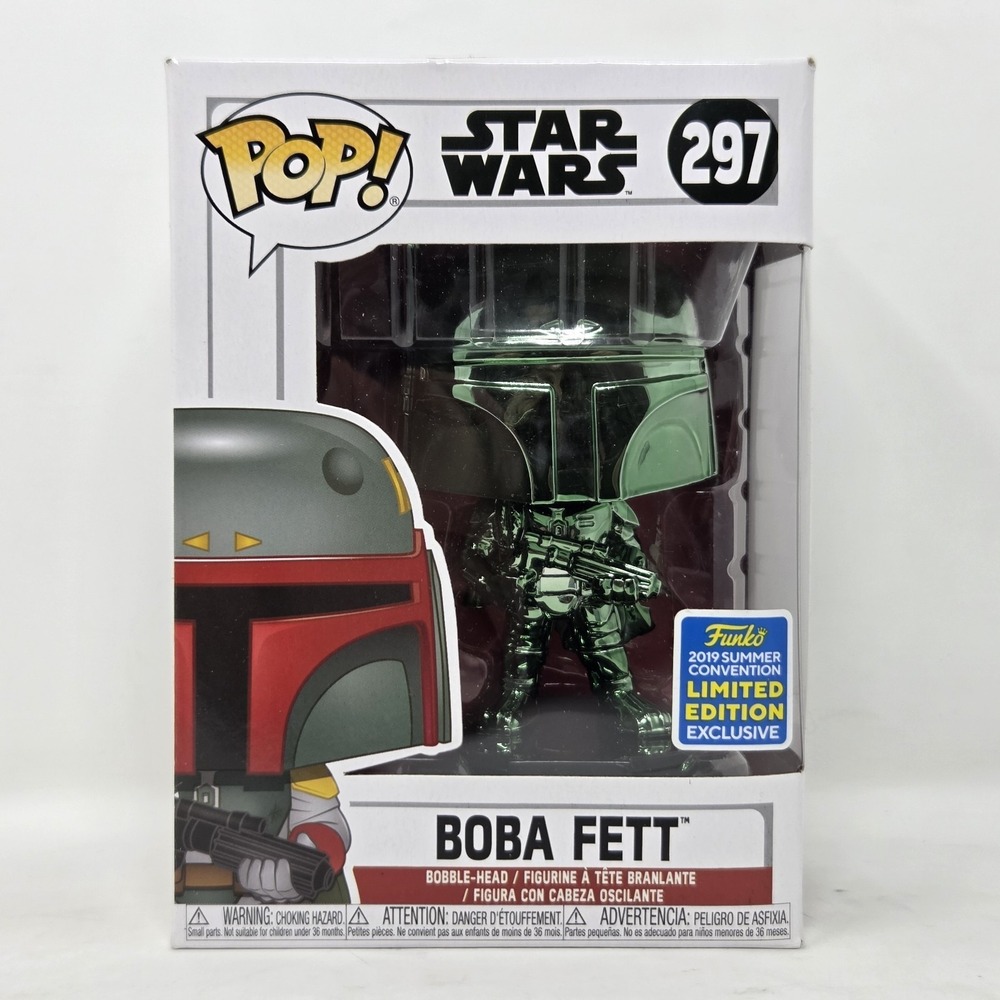 Boba Fett Green Chrome #297 Funko Pop! Vinyl Star Wars 2019 Summer Convention‎